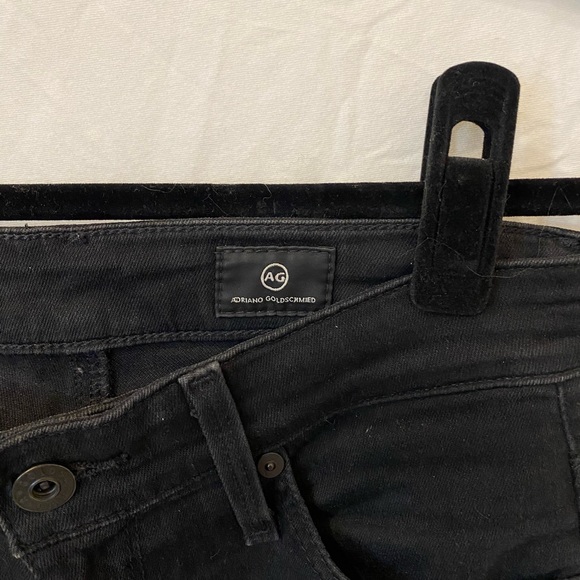 AG Adriano Goldschmied Black Farrah Ankle High Rise Skinny Distressed Fray Hem - Picture 6 of 9